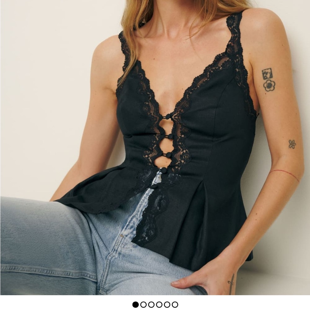 Reformation Josefina Linen Tank Top